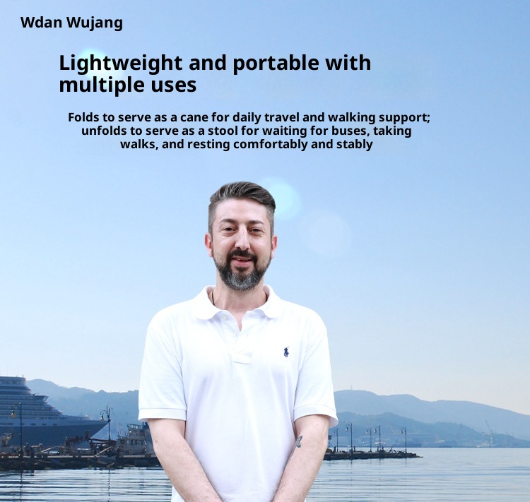 001 Stool Walking Stick Multi-Functional Anti-Slip Lightweight Foldable Elderly Cane Chair For Hiking_voghion.com