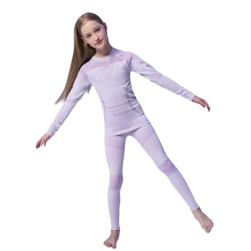 001 Set di biancheria intima termica e elastica aderente per bambini e bambine, da sci, da corsa, ad asciugatura rapida_voghion.com