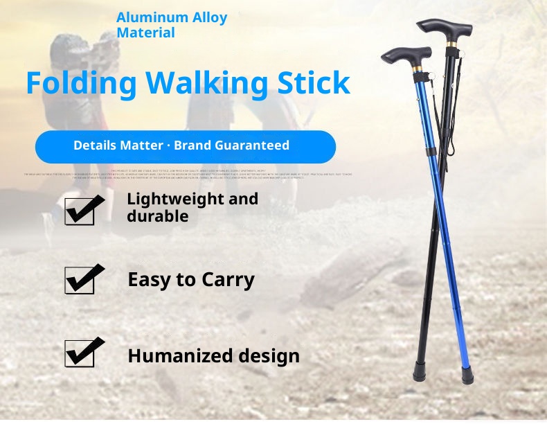 001 Ultraleichte, faltbare Trekkingstöcke, faltbare Wanderstöcke, ausziehbare, tragbare Reisestöcke aus ABS_voghion.com