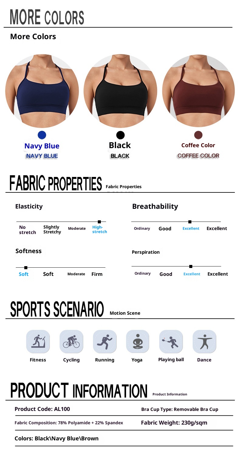 001 Reggiseno sportivo aderente antiurto con schiena a Y europeo e americano per donna, per fitness, corsa, attività all'aperto, ad asciugatura rapida_voghion.com