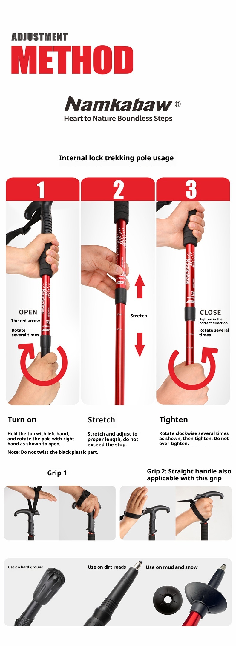 001 Bastone telescopico da viaggio per anziani, bastone da trekking in lega di alluminio, bastone da passeggio, all'ingrosso_voghion.com