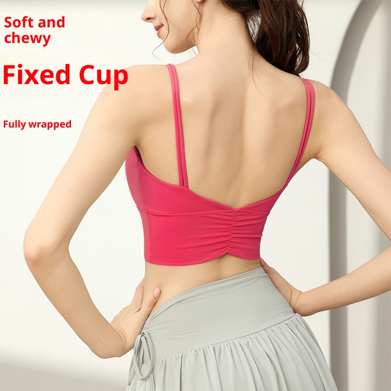 001 Sports For Women Summer High-Intensity Fitness Running Shockproof Vest Anti-Sagging Back Ruched Yoga Bra_voghion.com