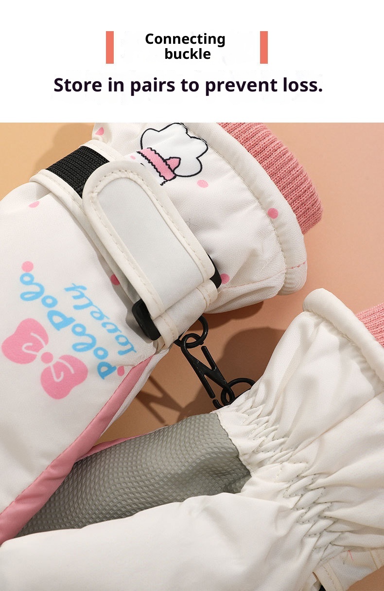 001 Cross-Border Winter Children's Ski Fleece-Lined Thickened Touchscreen Cycling Anti-Slip Windproof Student Cartoon Warm_voghion.com