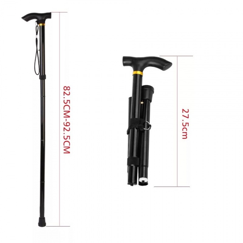 001 Anti-Slip Folding Trekking Pole Elderly 4-Section Walking Stick Telescopic Aluminum Alloy Cane Wholesale Hot Sale_voghion.com