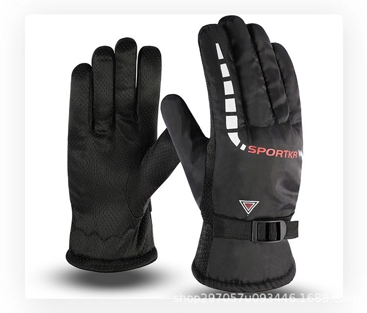 Guanti da sci invernali da uomo, foderati in pile, caldi, spessi, antifreddo, impermeabili, per motociclisti, da esterno, in cotone touch screen_voghion.com