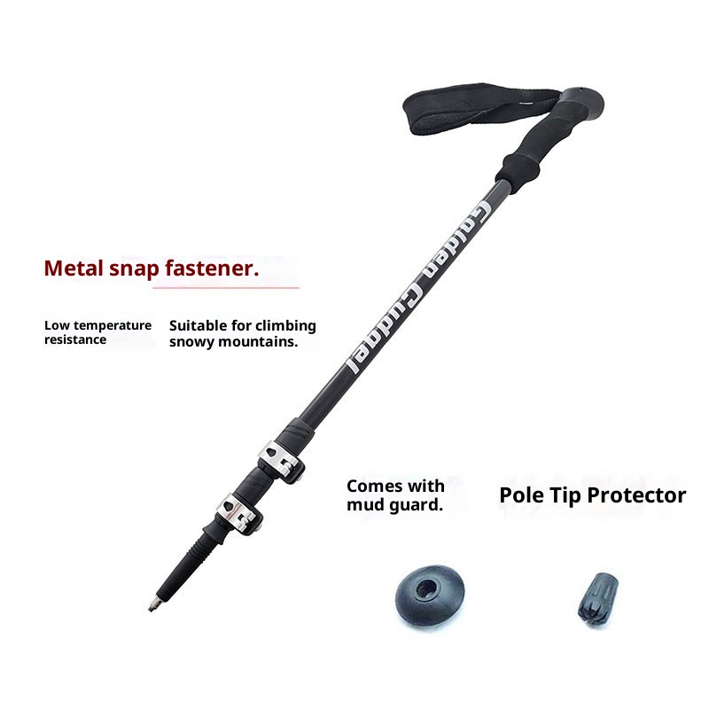 001 Telescopico 7075 Manico in schiuma stampata con lavorazione personalizzata Fibbia in metallo Bastone da trekking Antiscivolo Leggero Arrampicata_voghion.com