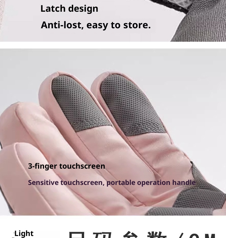 001 Winter Ski Warm Fleece Lined Thickened Waterproof Windproof Touchscreen Curved Finger Outdoor Cycling Riding Gloves_voghion.com