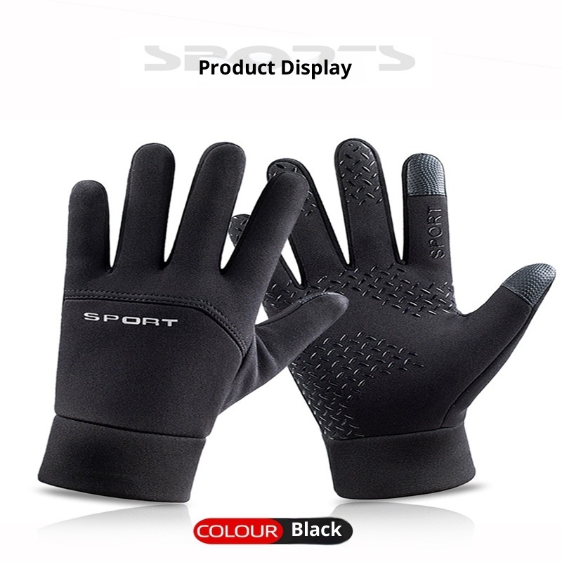 001 Winterwarme Handschuhe für Outdoor-Sportarten wie Skifahren, Laufen und Radfahren, mit Fleece gefüttert, dick, Touchscreen-geeignet, winddicht und wasserdicht_voghion.com