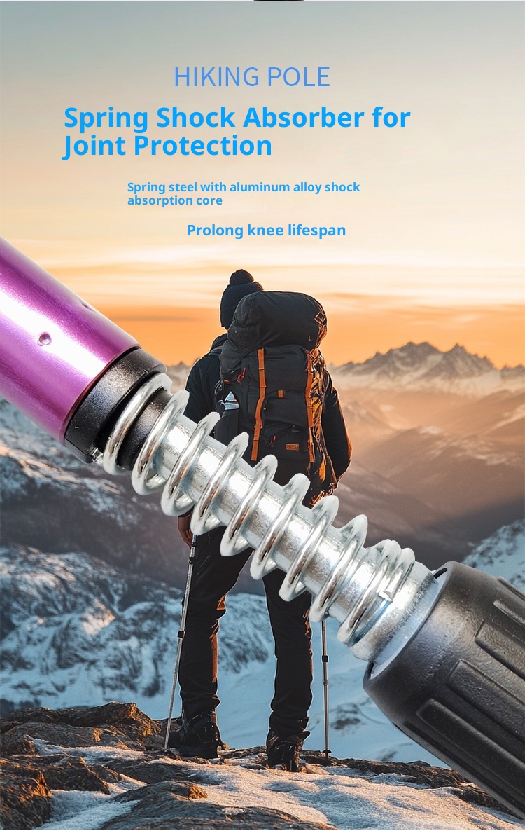 001 Telescopic Four-Section Three-Section Aluminum Alloy Elderly Shock Absorption Ultra-Light Straight Curved Handle Hiking_voghion.com