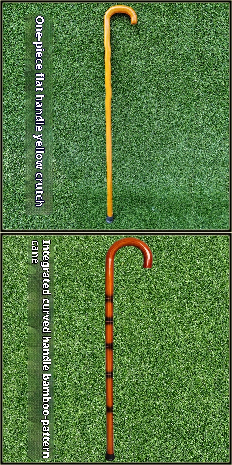 001 Bastone da trekking in legno per anziani Bastone da passeggio Bastone da passeggio singolo integrato in legno massello vintage con cuscinetto antiscivolo in rattan robusto No_voghion.com