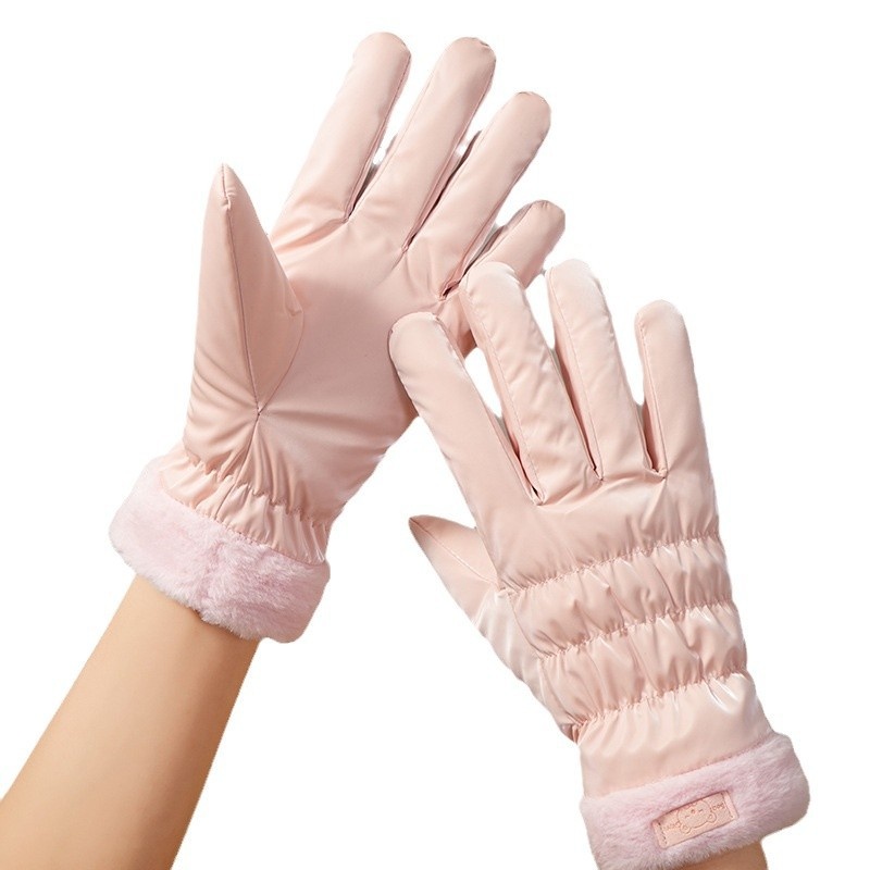 001 Ski Warme, wasserabweisende Handschuhe für Studentinnen mit niedlichen Bärenohren, Touchscreen-Funktion, Winter-Radfahren, kältebeständig, verdickt, Outdoor-Handschuhe_voghion.com