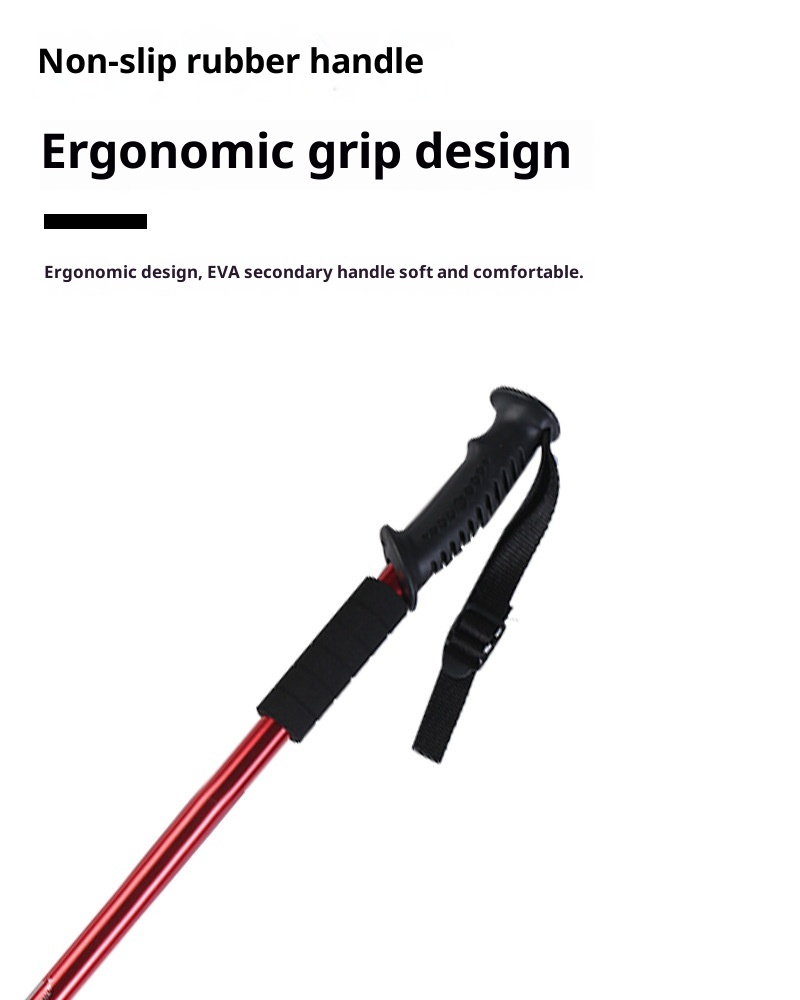 001 Ultraleichter, teleskopierbarer, faltbarer Profi-Trekkingstock aus Aluminiumlegierung für Wanderungen und Klettertouren_voghion.com