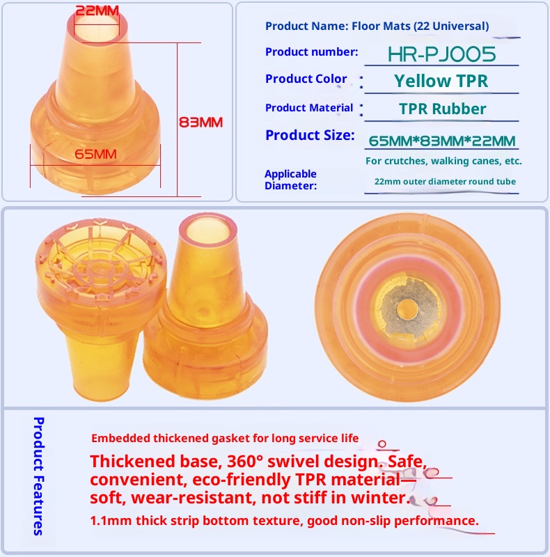 Accessoires pour béquilles doubles sous les aisselles 001 Canne à quatre roues Aide à la mobilité Housse de chaise Coussinet antidérapant en caoutchouc résistant à l'usure Doux_voghion.com