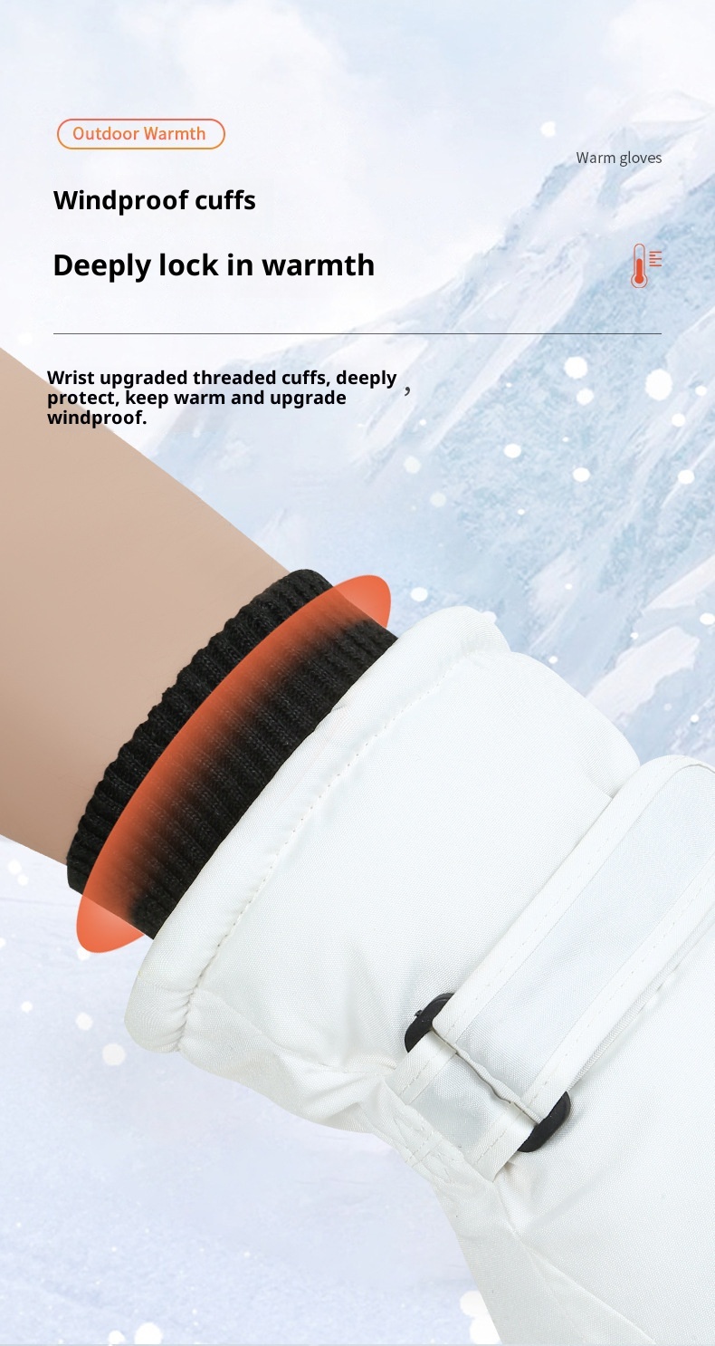 001 Verdikte skihandschoenen voor heren, winddicht, bestand tegen de kou, waterdicht, fleecevoering, warme winterkatoen,_voghion.com