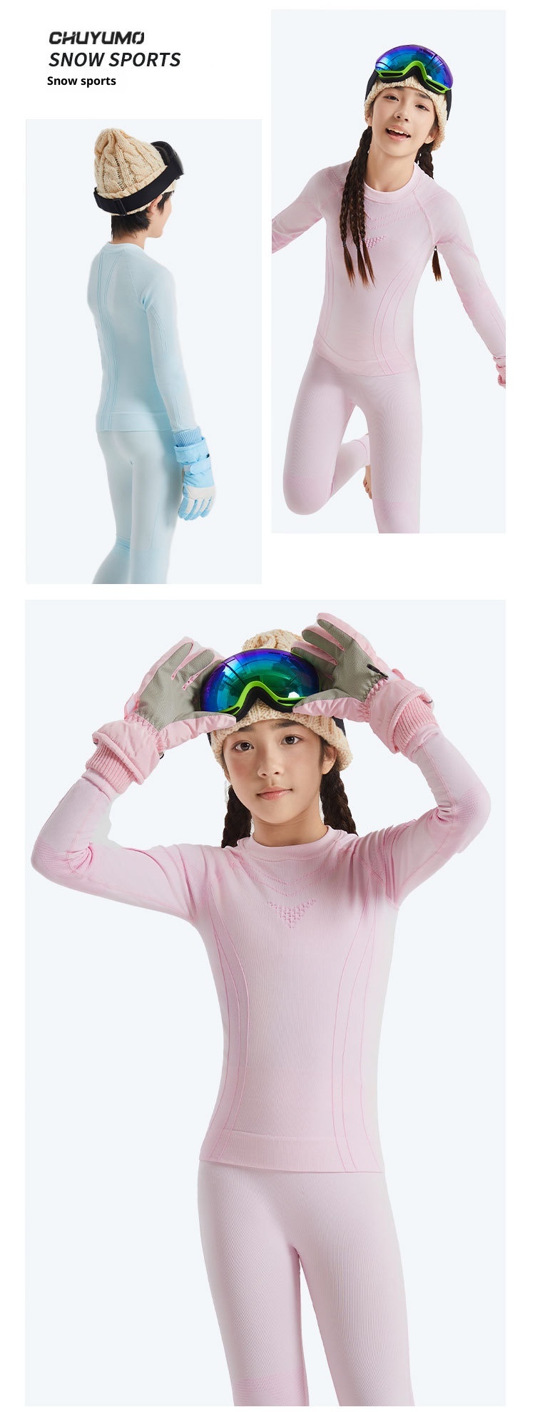 001 Ski Quick-Dry Clothing For Children Boys And Girls Same Style Outdoor Base Layer Knitted Seamless Thermal Underwear_voghion.com