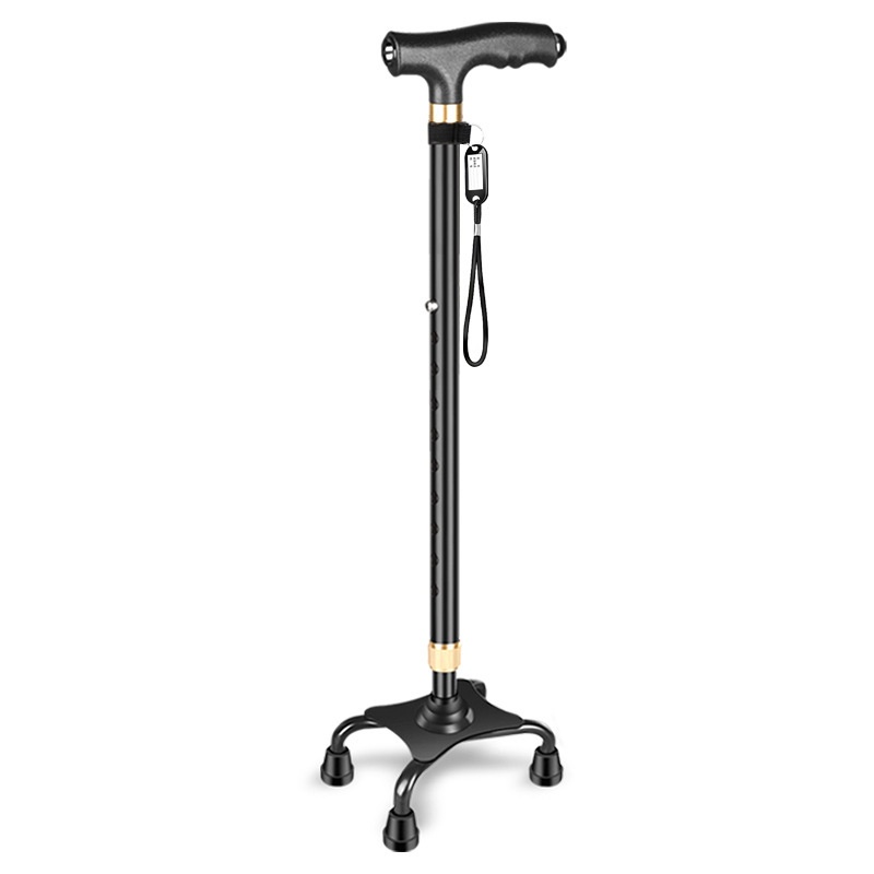001 Elderly Telescopic Four-Legged For Seniors Special Armrest Cane Lightweight Multifunctional Non-Slip Walking Stick_voghion.com