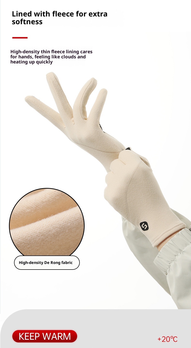 001 Damen-Ski-Innenhandschuh, Herbst, Fleece-gefüttert, winddicht, kältebeständig, Fahrrad-Innenfutter, Winter-Thermohandschuhe_voghion.com