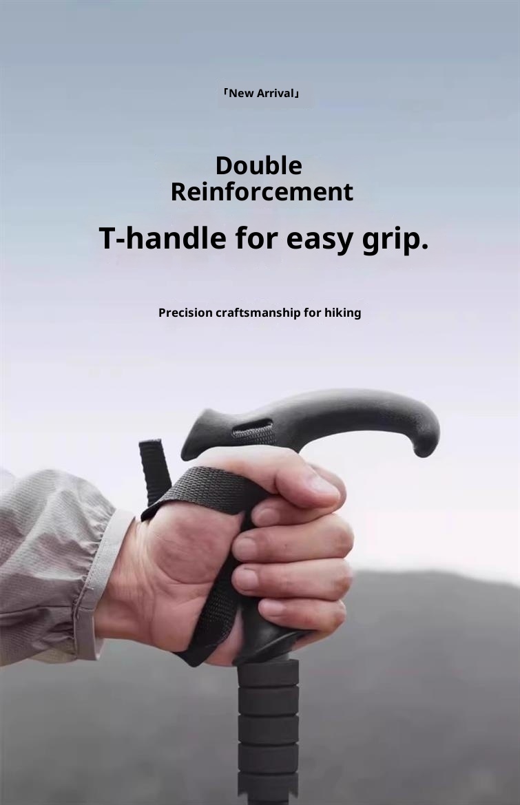 001 Teleskopierbarer, faltbarer Wander- und Kletterstock, ultraleichter, ultrakurzer Trekkingstock für Outdoor-Aktivitäten_voghion.com