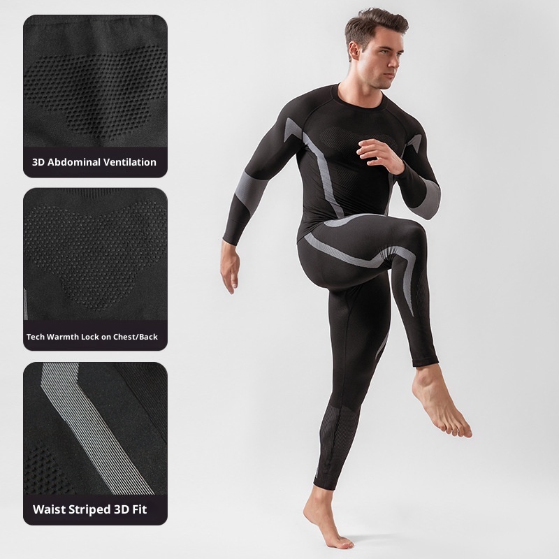 001 Autunno Inverno Sci Asciugatura Rapida Genitore-Bambino Set Uomo Donna Strato Base Abbigliamento Aderente a Compressione Ciclismo Sport All'Aria Aperta_voghion.com