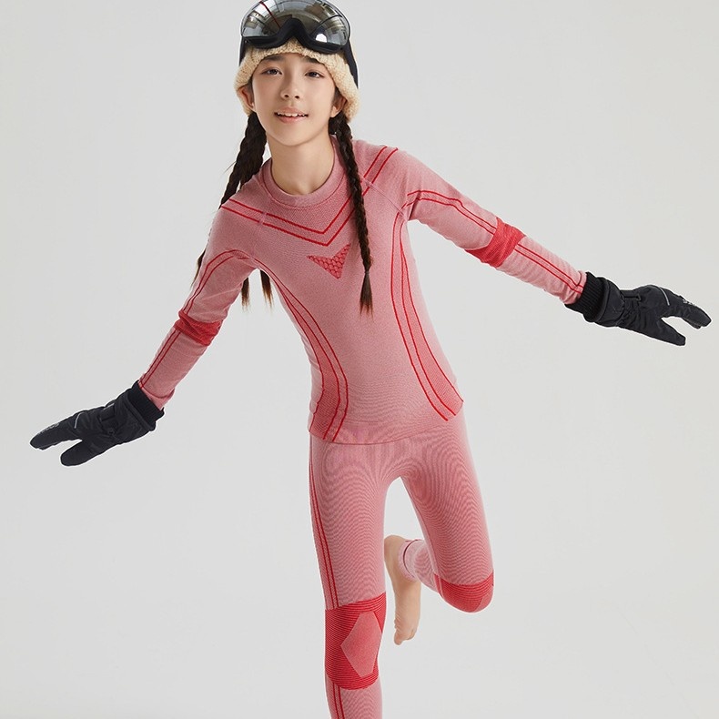 001 Cold Element Roupa Térmica Infantil de Secagem Rápida para Esqui, Conjunto de Calça e Roupa Íntima Térmica para Meninas e Meninos, Ideal para Outono e Inverno._voghion.com