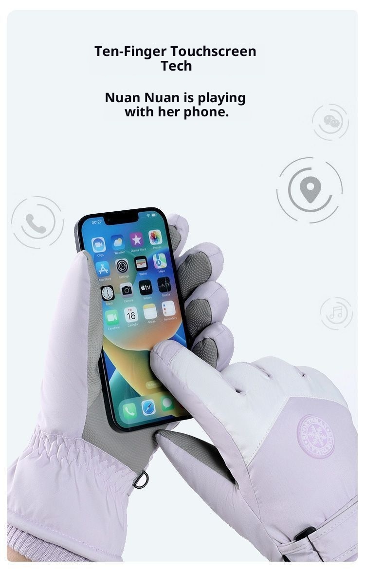 001 Winter-Skihandschuhe für Herren, Touchscreen-fähig, wasserdicht, fleecegefüttert, dick gefüttert, warm, winddicht, für Outdoor-Sportarten, für Studenten_voghion.com