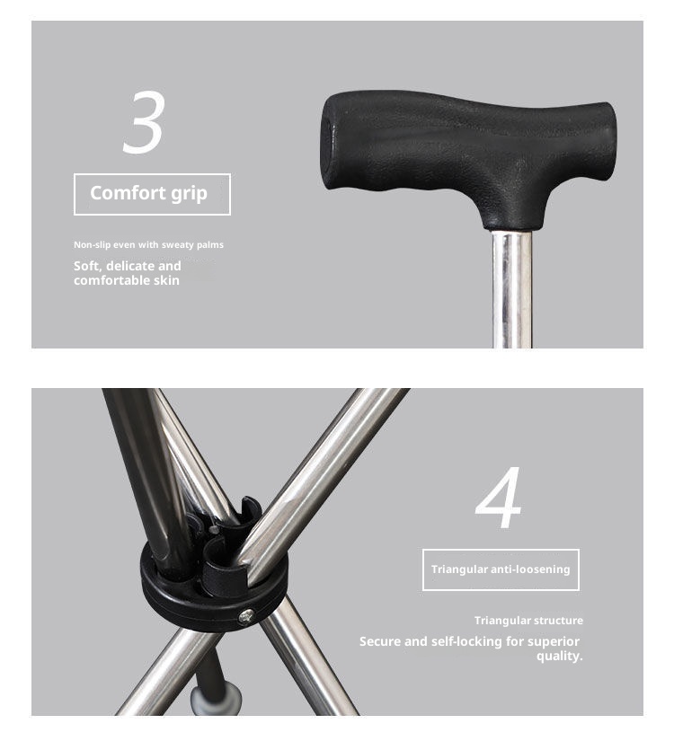 001 Telescopic Hiking With Thickened , Lightweight Stool, Portable Foldable Triangle Seat, New Anti-Slip Stool Walking_voghion.com