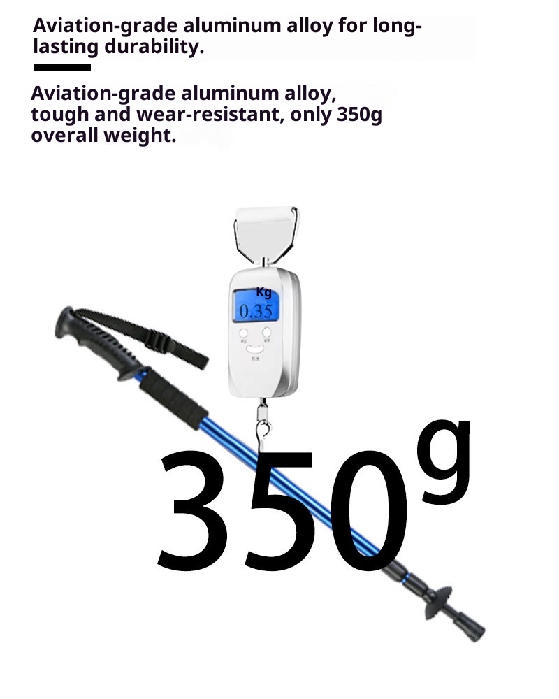001 Bastone da passeggio telescopico pieghevole professionale per escursionismo all'aperto e arrampicata in lega di alluminio_voghion.com