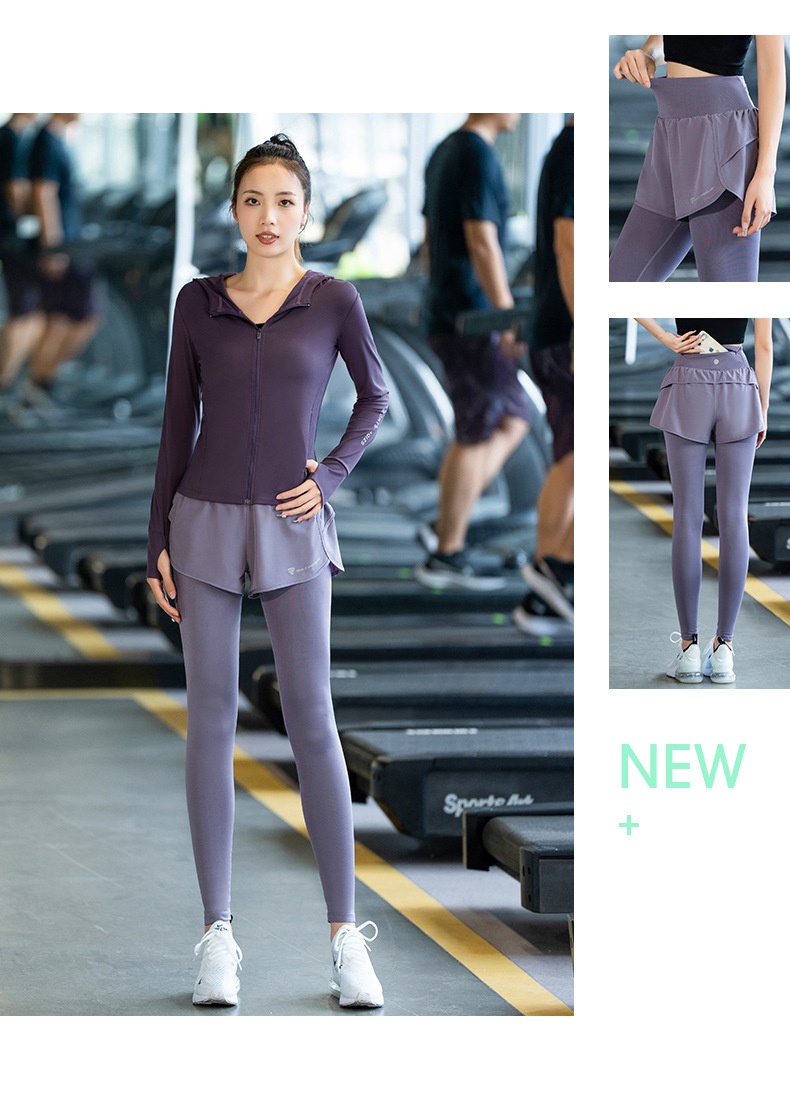 001 Autumn Winter New High Elastic Two-piece Sports Trousers Warm Professional Running Leggings Yoga Pants Women Quick_voghion.com
