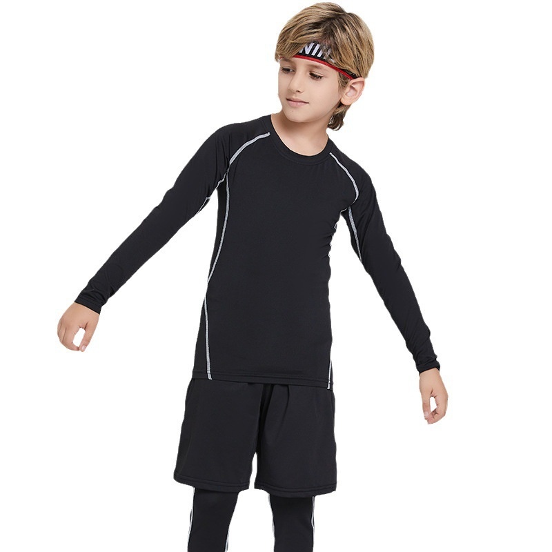 Combinaison de compression pour enfants, séchage rapide, sous-vêtement de sport automne-hiver pour garçons (basketball, football, fitness)._voghion.com