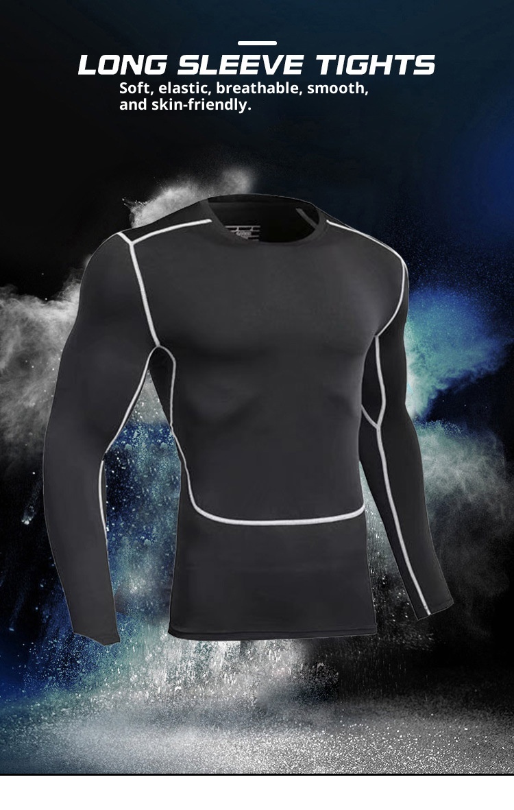 001 Children's Compression Training Suit Set Boys Basketball Soccer Sports Fitness Warm Base Layer Student Autumn Winter_voghion.com