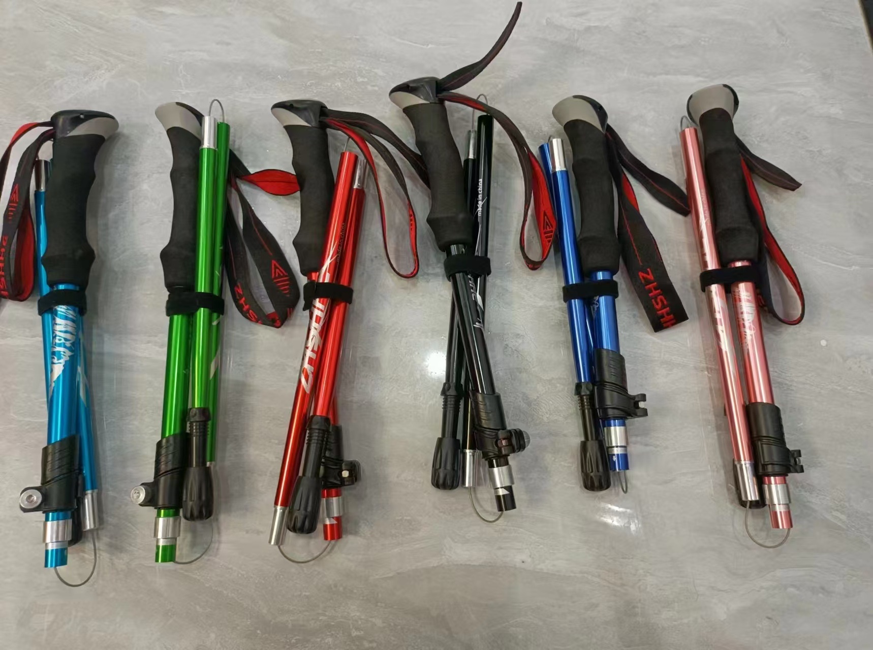 001 Bastone telescopico pieghevole leggero multifunzionale per arrampicata, escursionismo, camminata, antiscivolo_voghion.com