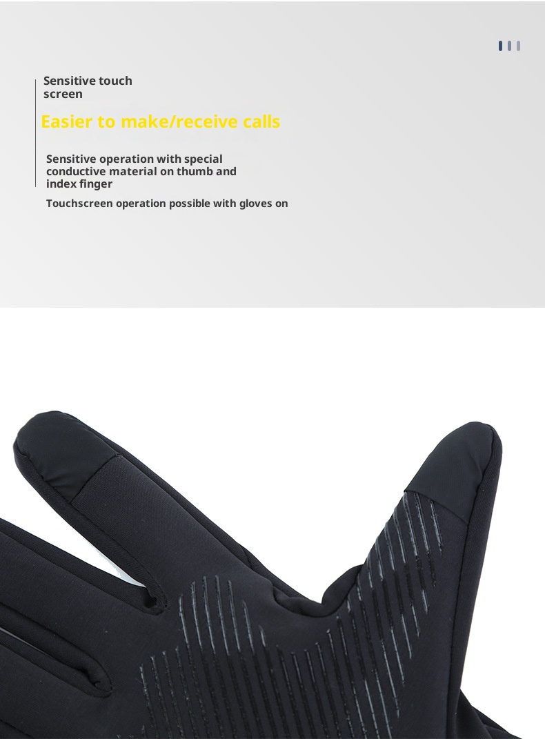 001 Outdoor Men's Cycling Cationic Thermal Touchscreen Fleece Lined Thickened Windproof Water-Resistant Sports Ski Gloves_voghion.com