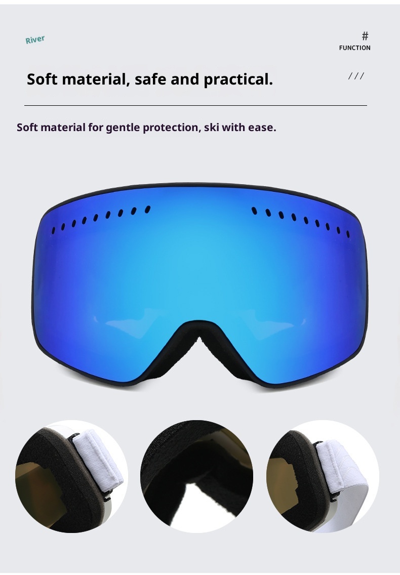 Gafas de esquí de doble capa antivaho, superficie de columna colorida y amplia visión, resistentes al viento, para invierno, para miopía y montañismo._voghion.com