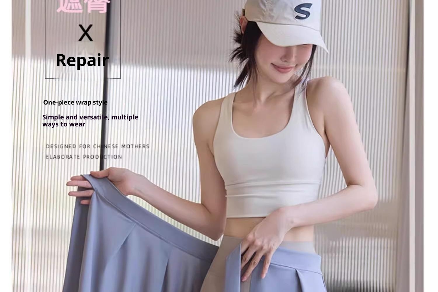 001 No More Embarrassment In Yoga Pants Covering Spring And Autumn One-Piece Detachable Short Skirt Sports Fitness_voghion.com