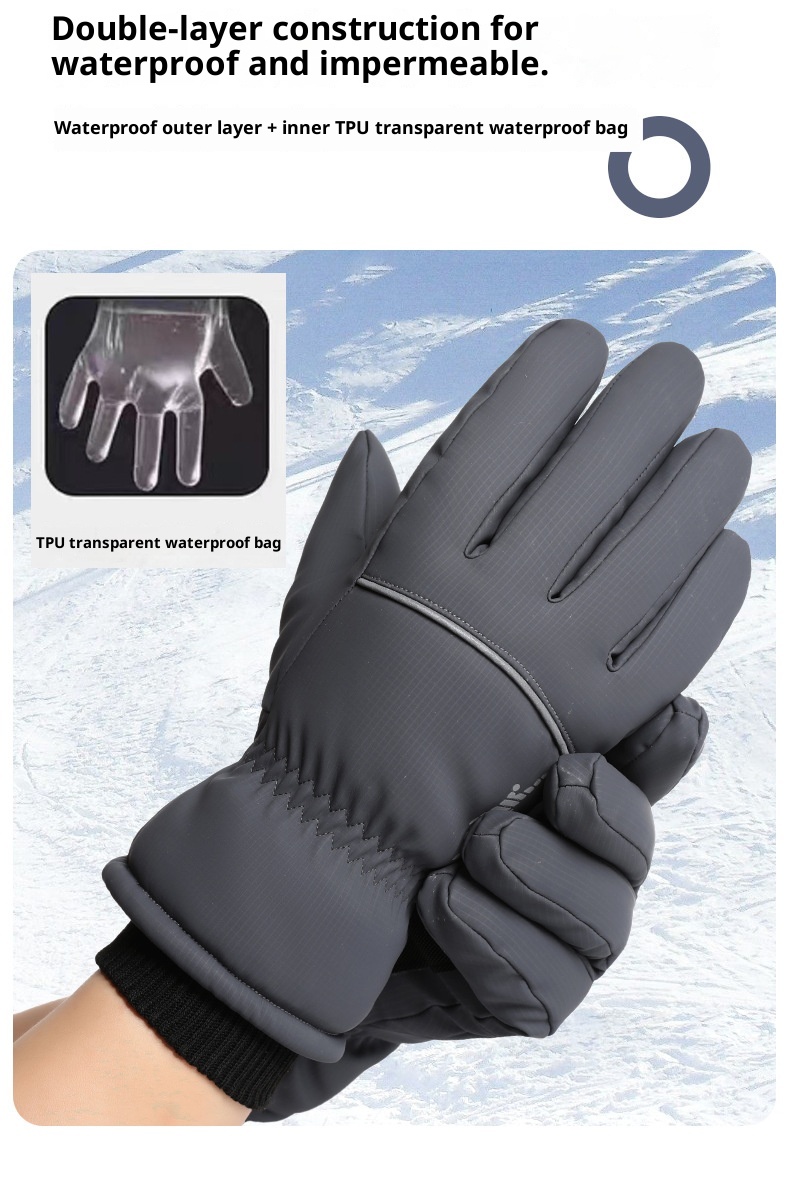 Combinaison de ski ActiveGo Outdoor pour hommes et femmes, doublée polaire, épaisse, tactile, coupe-vent, imperméable, idéale pour le cyclisme et électrique._voghion.com
