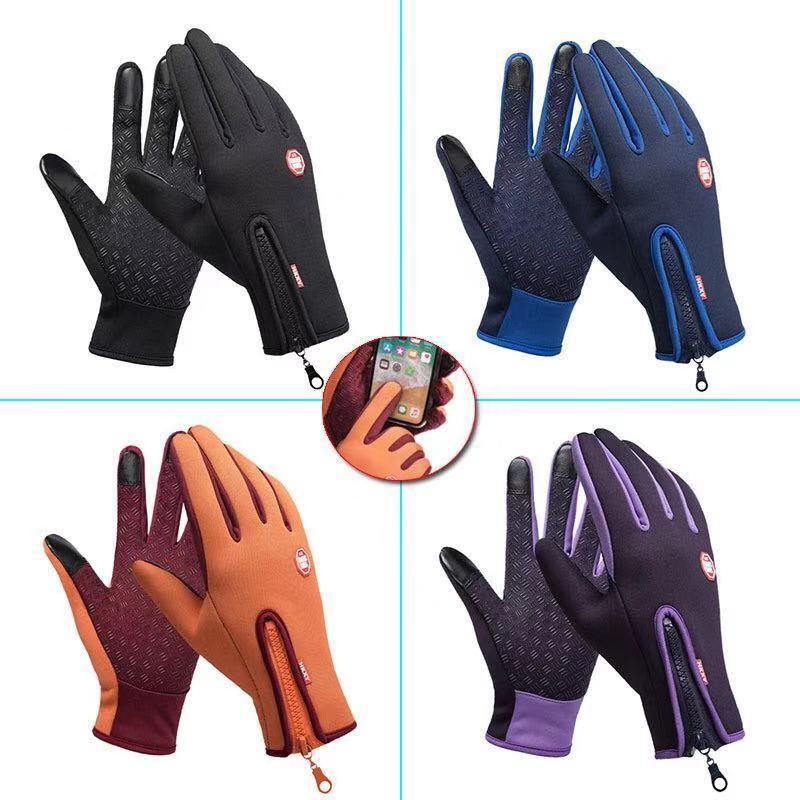 001 New Windproof Cycling Women Full Finger Sports Winter Warm Fleece Skiing Outdoor Waterproof Touch Screen Gloves Men_voghion.com