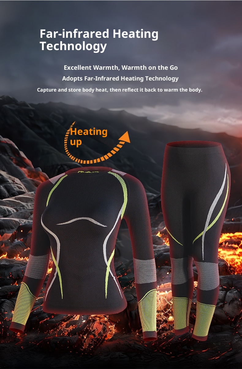 001 Set di biancheria intima termica a compressione per uomo e donna, per sport all'aria aperta, da sci, ad asciugatura rapida, autunno inverno_voghion.com