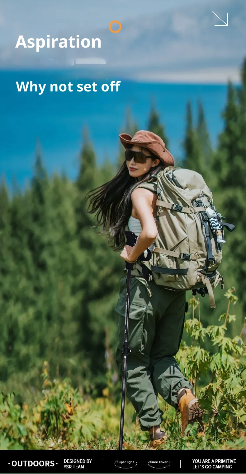 001 Faltbarer Wanderstock aus Carbon, ultraleicht, teleskopierbar, für professionelle Outdoor-Ausrüstung und Kletterausrüstung_voghion.com