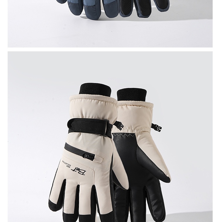 001 Women's Winter Ski Gloves, Warm, Touchscreen, Cold-Proof, Snow Play, Water-Resistant, Thickened, Fleece-Lined, Cycling,_voghion.com