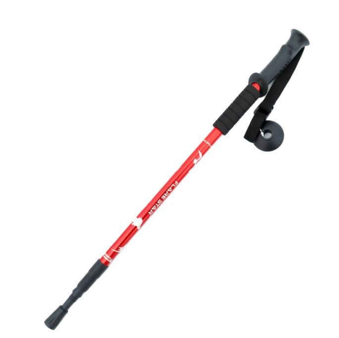 Bastón de trekking telescópico de aleación de aluminio 001 para senderismo al aire libre, con ajuste de tres secciones, absorción de impactos y antideslizante._voghion.com