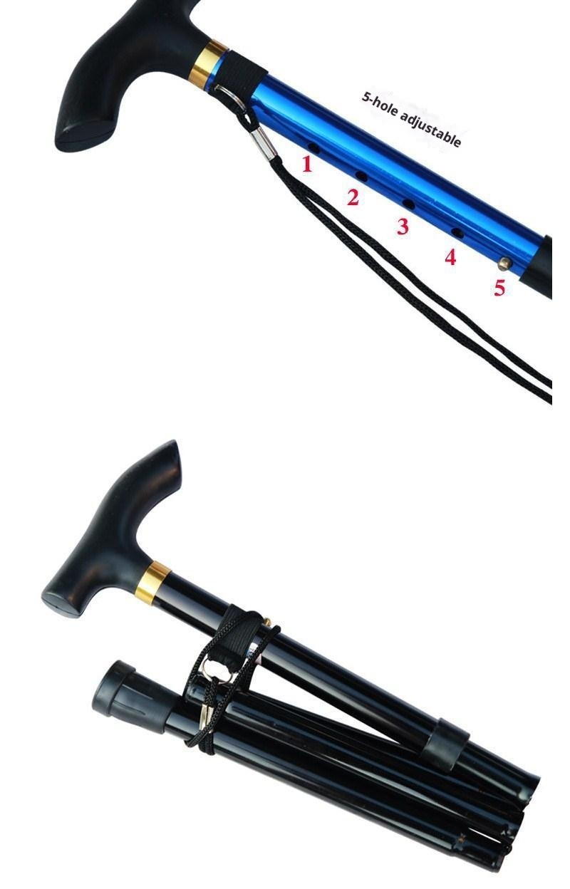 001 Anti-Slip Folding Trekking Pole Elderly 4-Section Walking Stick Telescopic Aluminum Alloy Cane Wholesale Hot Sale_voghion.com