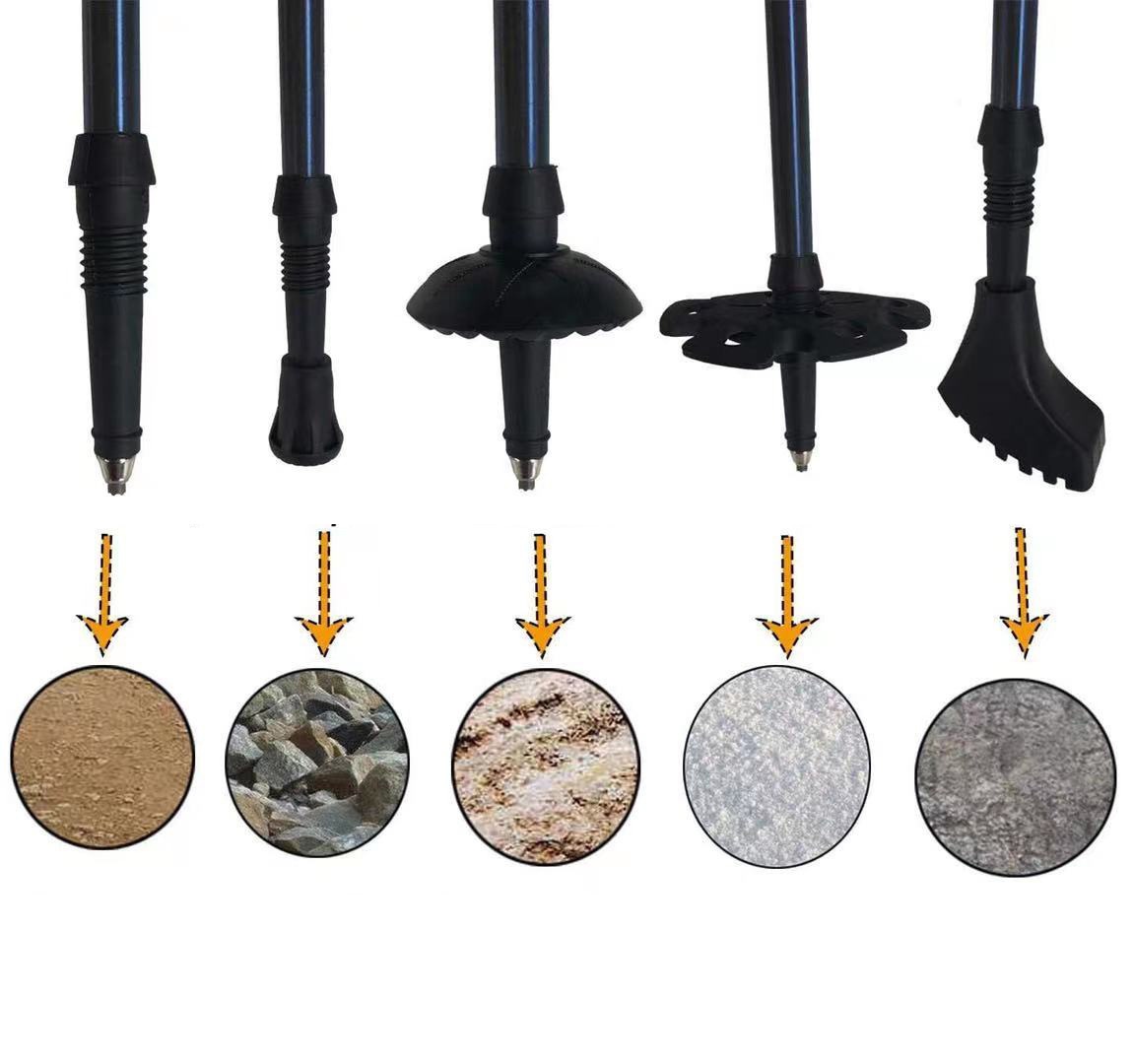 001 Three-section Straight Handle With Snowland Trekking Pole Set Anti-slip Hiking Travel_voghion.com