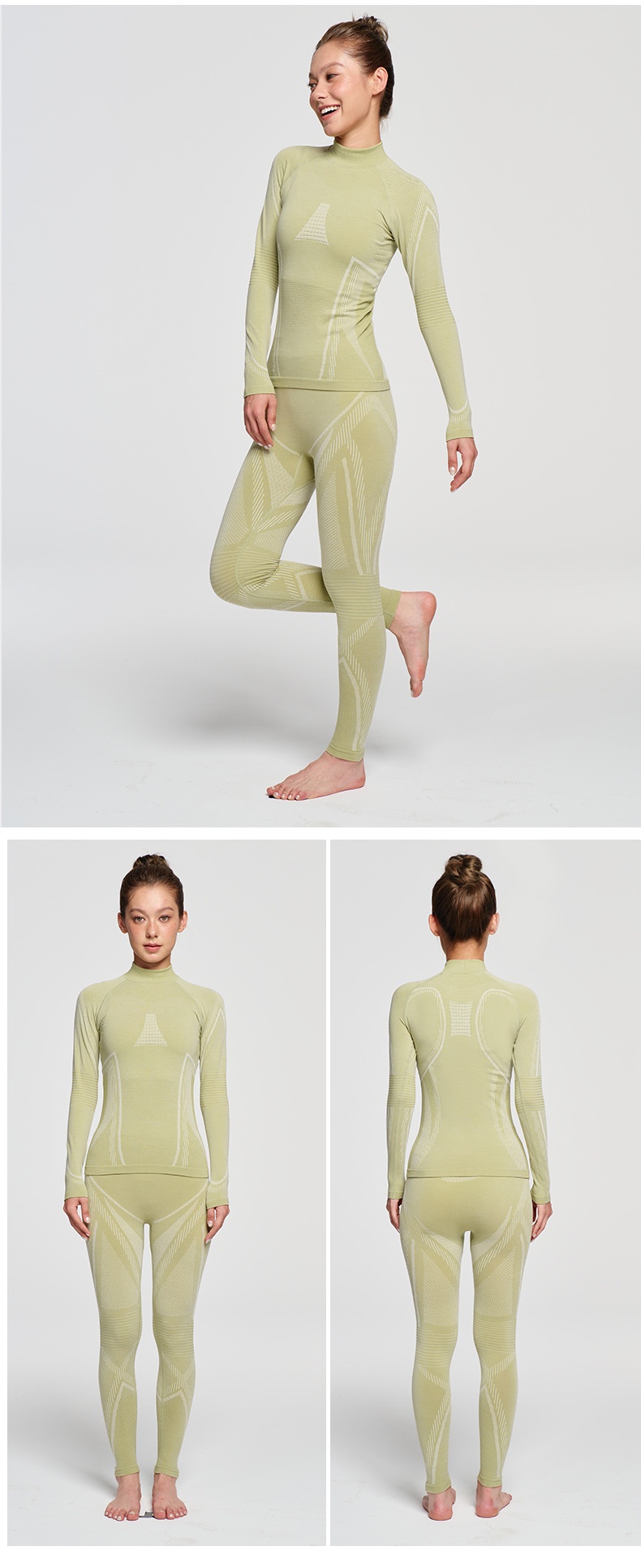 001 Outdoor-Bergsteiger-Unterwäscheset aus Merinowolle für Damen und Herren, schweißableitend, atmungsaktiv, sportlich-funktional, Ski_voghion.com