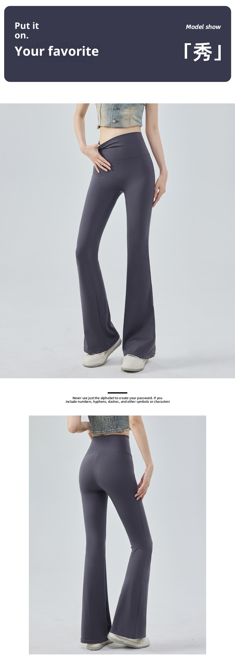 001 Yoga Flared Extended Women Tummy Control Hip Lift Slimming Bell Bottom Quk-Dry Casual Sports Dance Fitness Pants_voghion.com