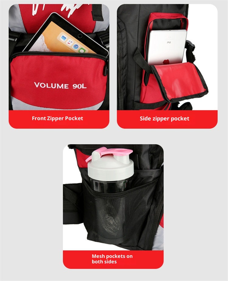 Sac à dos de randonnée extérieur pour hommes et femmes, grande capacité, léger, à double bandoulière, imperméable, 90 L_voghion.com