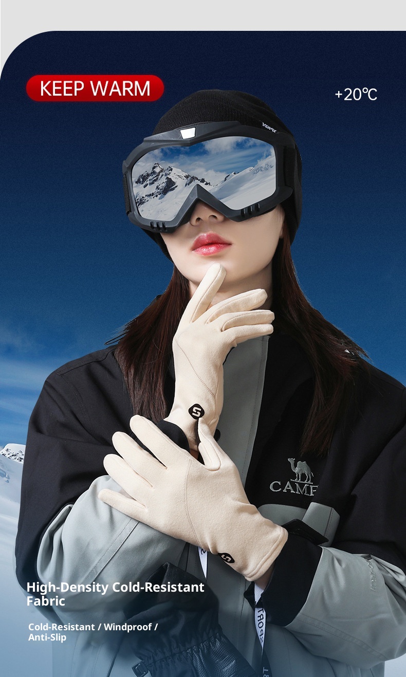 001 Damen-Ski-Innenhandschuh, Herbst, Fleece-gefüttert, winddicht, kältebeständig, Fahrrad-Innenfutter, Winter-Thermohandschuhe_voghion.com