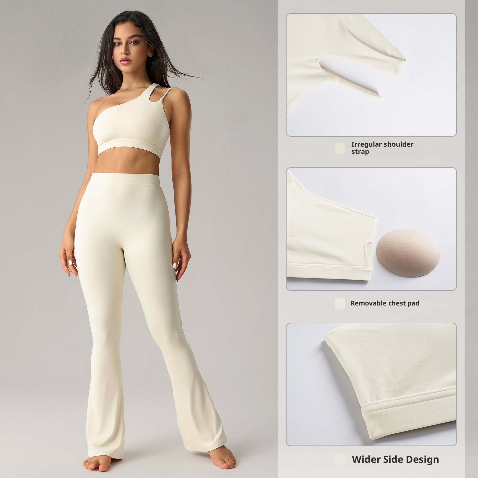 001 European And American Cross-Border One-Shoulder Yoga Beautiful Back Sports Bra Irregular Shoulder Running Fitness Vest_voghion.com