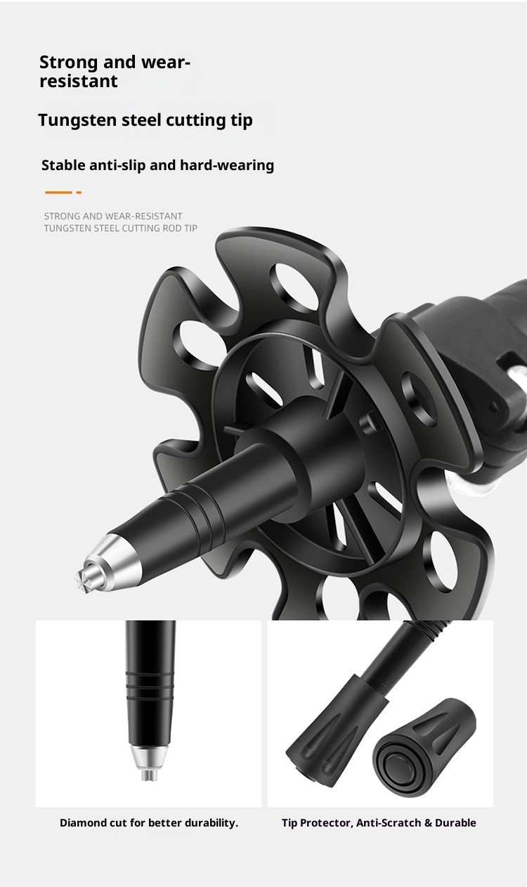 001 Direkt vom Hersteller: Ultraleichter, teleskopierbarer Trekkingstock aus Kohlefaser – ideal zum Wandern, Klettern und Trekking._voghion.com