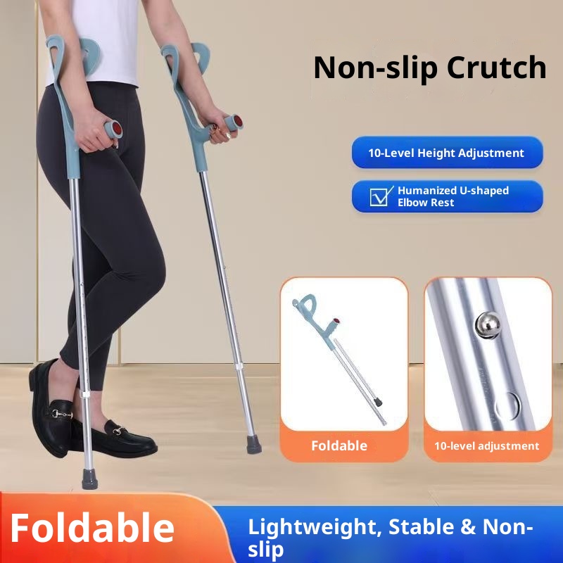 001 Dongfangwei tipo di braccio in lega di alluminio con cinghia per gomito per giovani stampelle pieghevoli antiscivolo doppie all'ingrosso in fabbrica_voghion.com