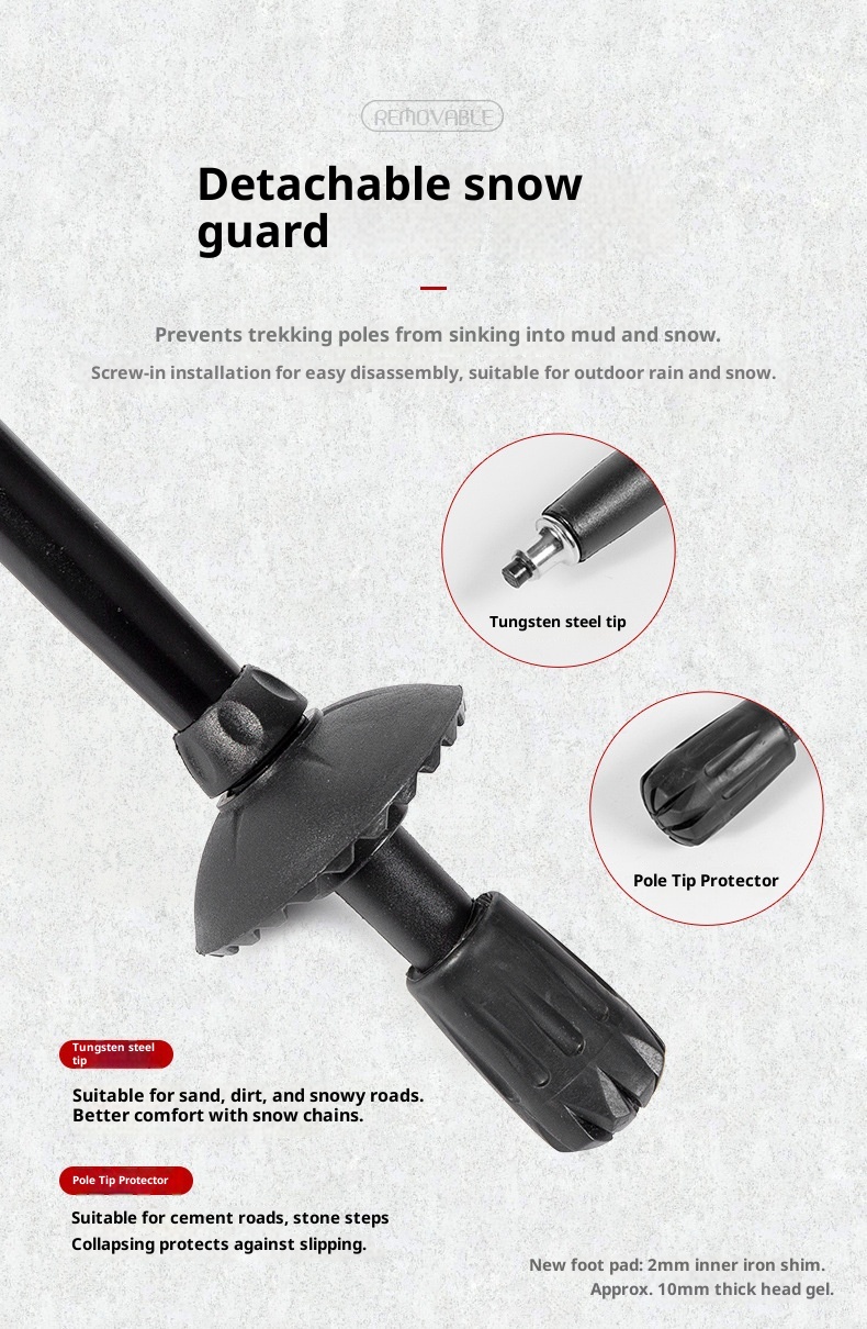 001 Bastone da passeggio telescopico corto ultraleggero pieghevole in lega di alluminio per escursionismo all'aperto all'ingrosso_voghion.com